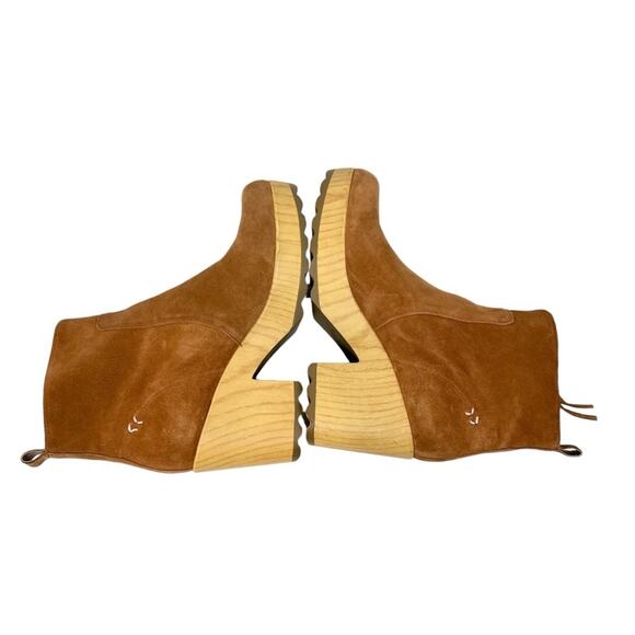 Dr. Scholl’s‎ Win Over Honey Suede Chunky Platform Ankle Boots Scandinavian 9.5 - Picture 8 of 12